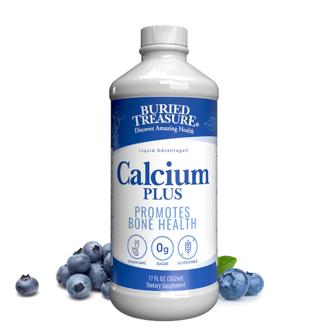 [45678] Buried Treasure Calcium Plus – Blueberry Liquid Supplement with Calcium Citrate, Vitamin D, Magnesium & Zinc