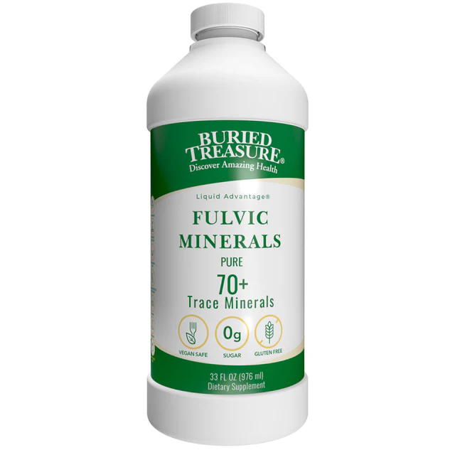 [34561] Buried Treasure Fulvic Minerals – Unflavored Liquid Mineral Supplement with 70+ Trace Elements from Humic Shale