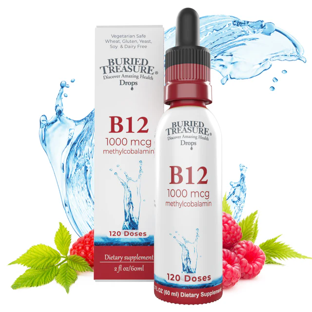 [17006] Buried Treasure Vitamin B12 Drops – Liquid Supplement with Vegetarian