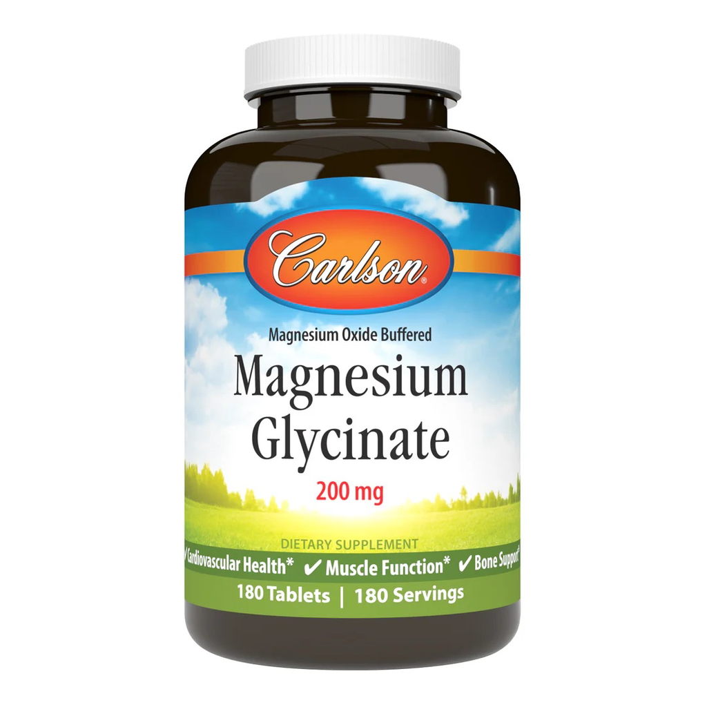 [05612] Carlson Magnesium Glycinate, Chelated  200 mg, 180 Tablets