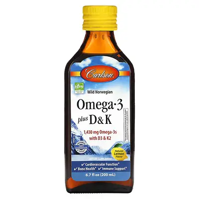 [19500] Carlson Omega-3 Plus D & K 200ml