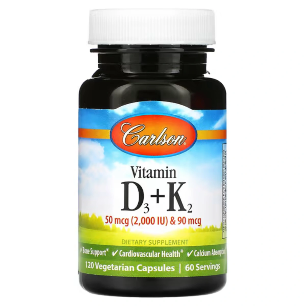 [10620] Carlson Vitamin D3 + K2 120 Capsules