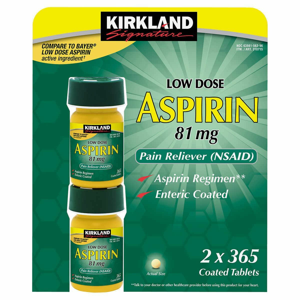 Kirkland Signature Aspirin 365 Tablets 81 mg