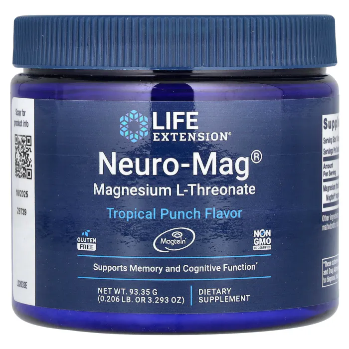 Life Extension, Neuro-Mag Magnesium L-Threonate, Tropical Punch