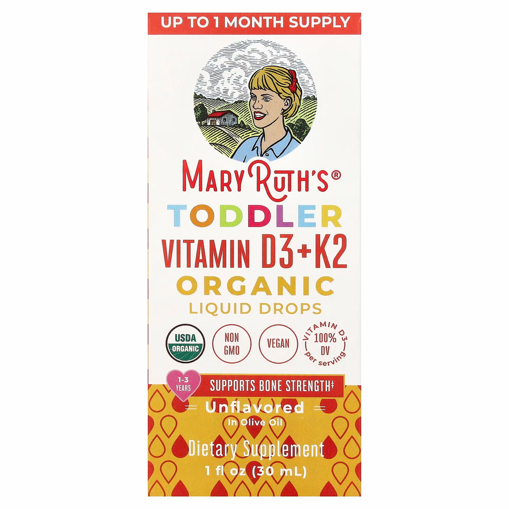 [47140] MaryRuth's, Organic Toddler Vitamin D3 + K2 Liquid Drops, 1-3 Years