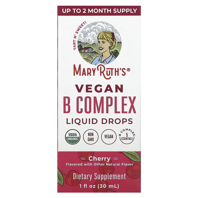 MaryRuth's, Vegan B Complex Liquid Drops, Cherry, (30 ml)