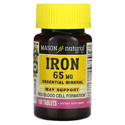 [14971] Mason Naturals Iron 65mg Ferrous Sulfat