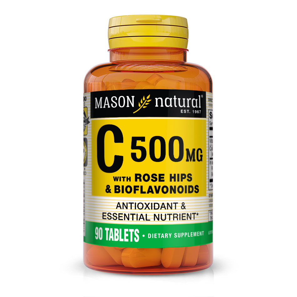 [11729] Mason Naturals Vitamin C 500 mg With Rose Hips and Bioflavonoids 90t