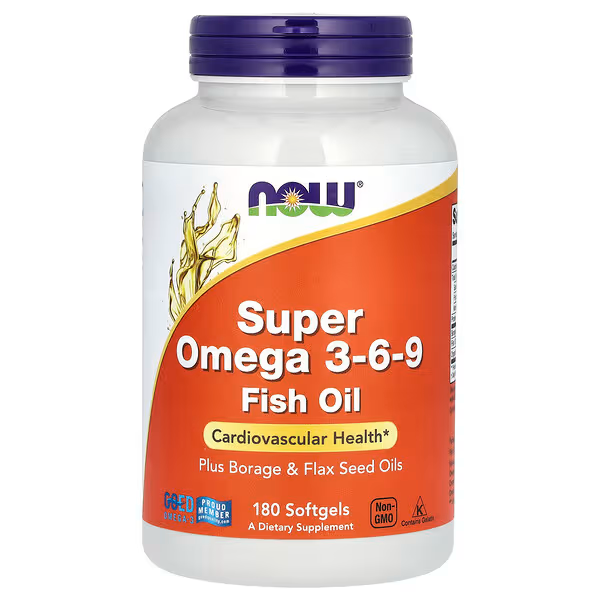 NOW Foods, Super Omega 3-6-9 Fish Oil, 180 Softgels