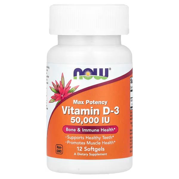[00388] NOW Foods, Vitamin D-3, Max Potency, 50,000 IU, 12 Softgels