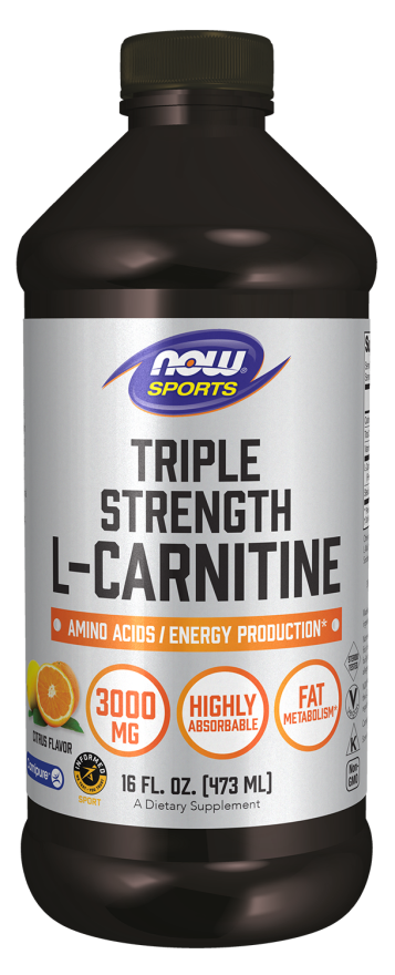 NOW L-Carnitine Liquid, Citrus, 3,000 mg