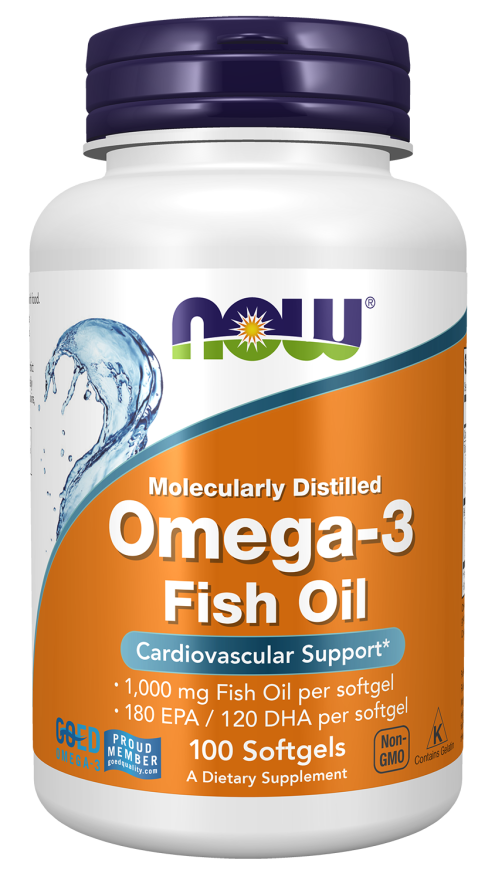 (100 softgels)NOW Omega-3 Fish Oil, 1,000 mg, 180 EPA - 120 DHA