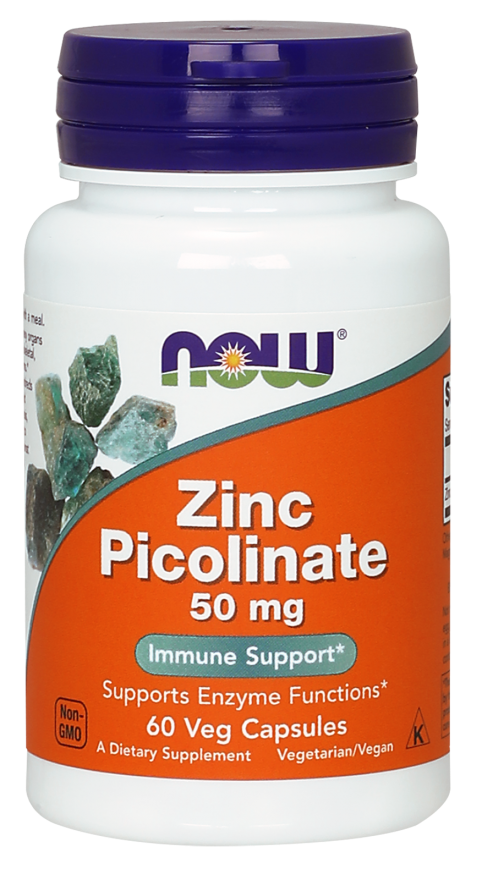 NOW Zinc Picolinate, 50 mg 60 VegCaps