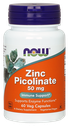 NOW Zinc Picolinate, 50 mg 60 VegCaps