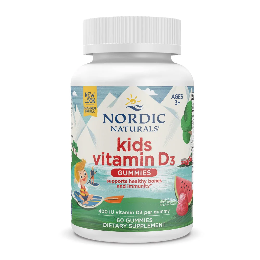 [31143] Nordic Naturals, Kids Vitamin D3 Gummies, Wild Watermelon Splash, 400 IU