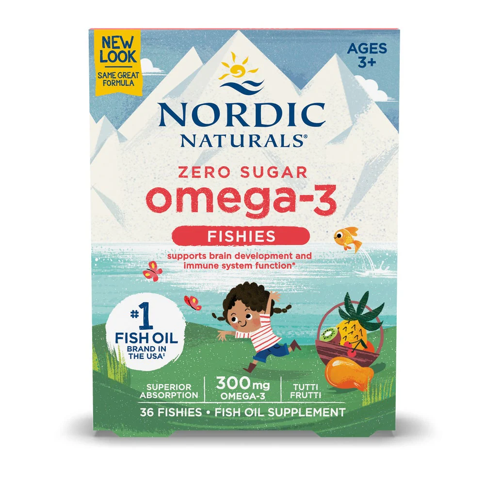 [31130] Nordic Naturals, Omega-3 Fishies, Zero Sugar, Ages 3+, Tutti Frutti, 300 mg