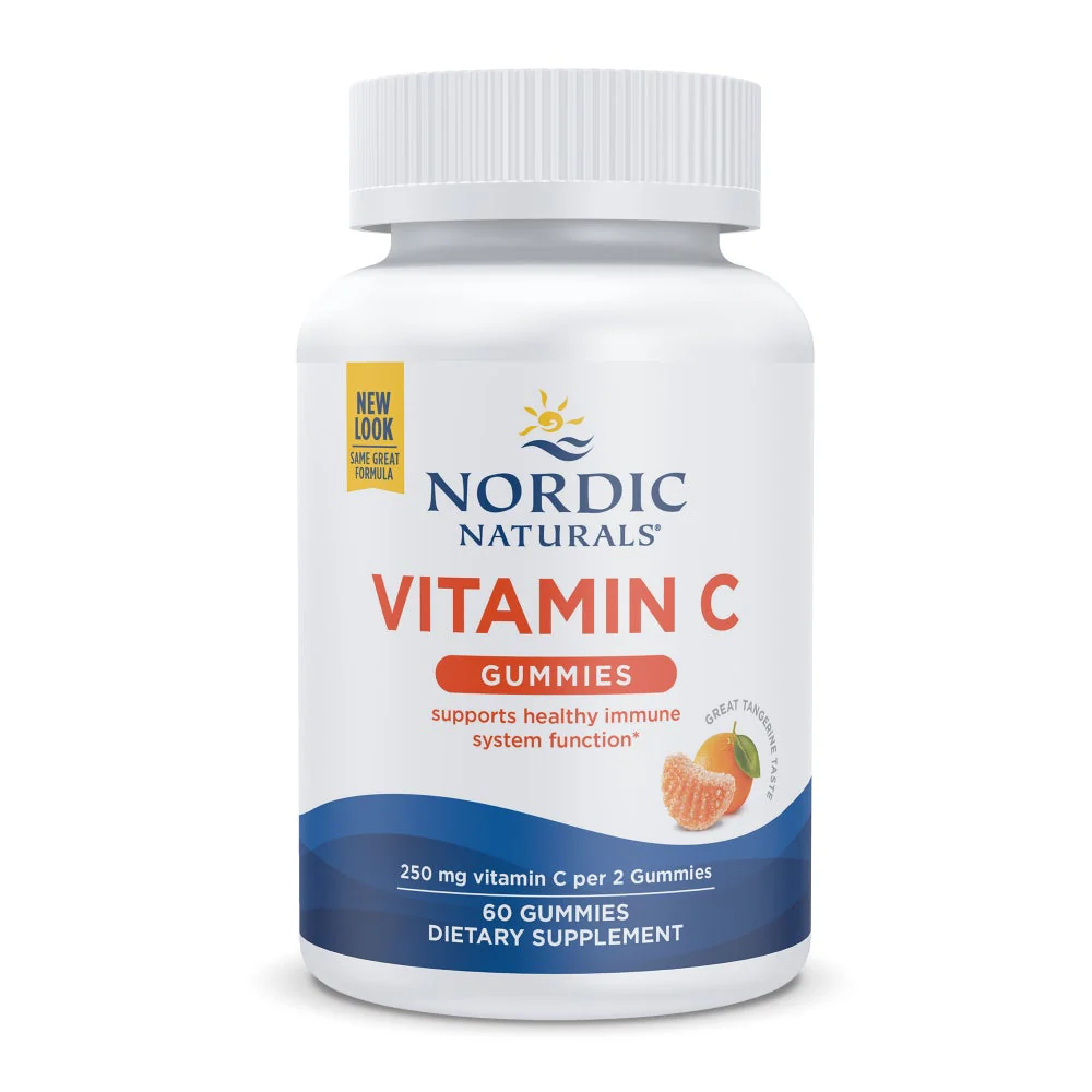 [30160] Nordic Naturals, Vitamin C Gummies, Tangerine, (125 mg per Gummy)