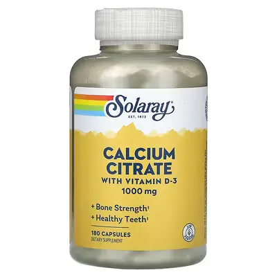 [45835] Solaray Calcium Citrate with D3 1000mg 180 capsules