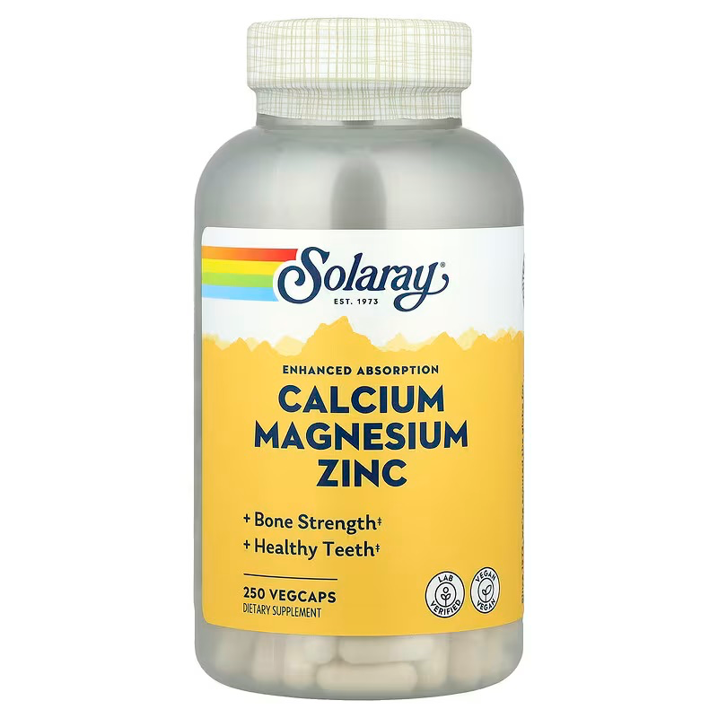 [04561] Solaray Calcium, Magnesium, Zinc 250 vegcap
