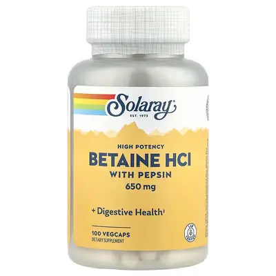 [04814] Solaray High Potency Betain HCl w/ Pepsin, 650mg