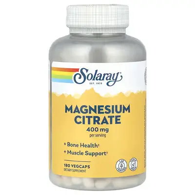 [37402] Solaray Magnesium Citrate 400mg 180 VegCaps