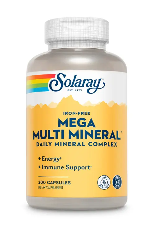 [04514] Solaray Mega Multi Mineral lron Free 200 Capsules