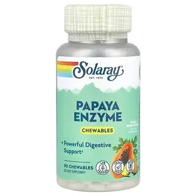 Solaray Papaya Enzyme, Tropical 90 Chewable