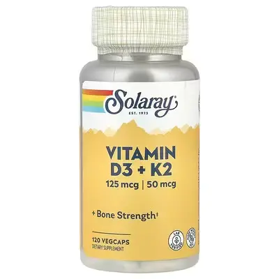 [57445] Solaray Vitamin D3 & K2 125mcg/50mcg 120VegCap