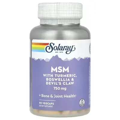 [00862] Solaray, MSM with Turmeric, Boswellia & Devil's Claw, 750 mg, 90 VegCaps