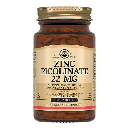 Solgar, Zinc Picolinate, 22 mg, 100 Tablets