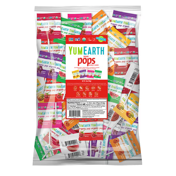 [01394] YumEarth, Organic Pops, Assorted, 3.5 lbs (1,588 g)