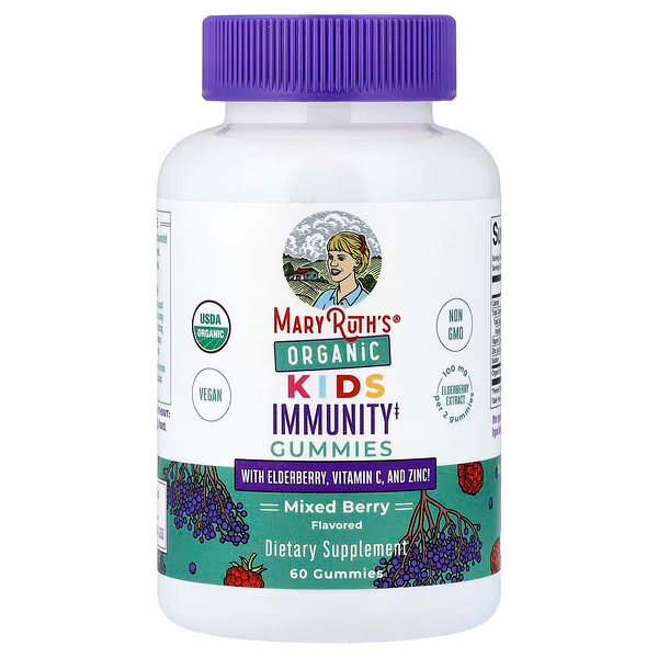 [62025] MaryRuth's, Organic Kids Immunity Gummies with Elderberry, Vitamin C, and Zinc