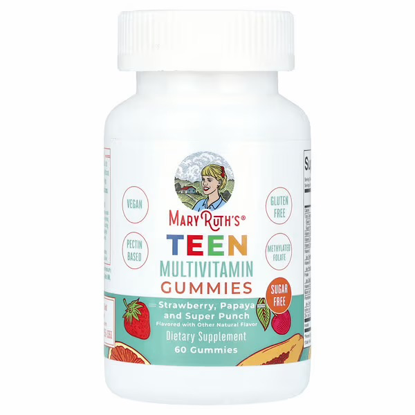 MaryRuth's, Teen Multivitamin Gummies, Sugar Free, Strawberry, Papaya and Super Punch