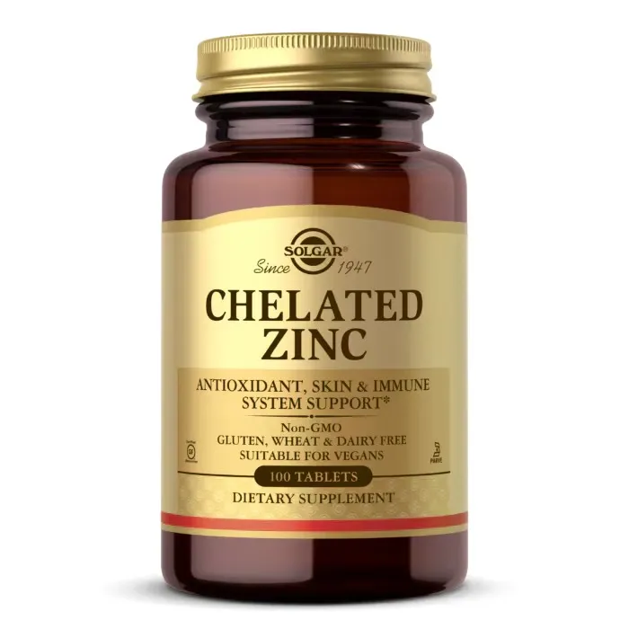 [00800] Solgar, Chelated Zinc, (22 mg per Tablet)